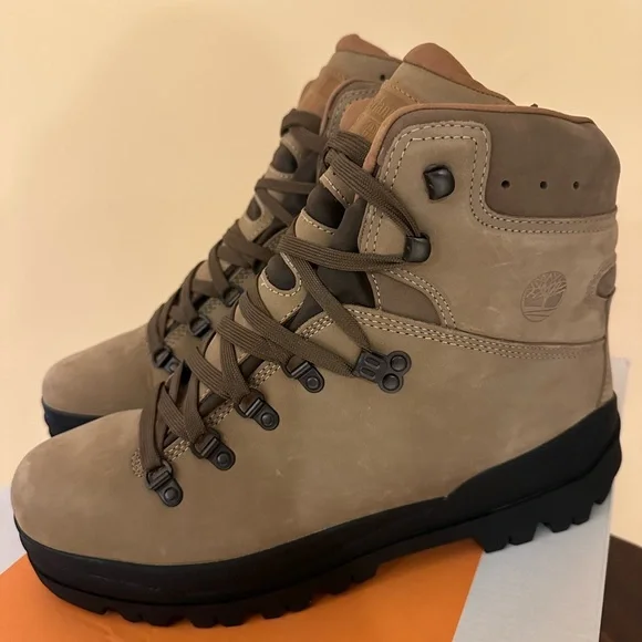 Timberland Men's Brown Lace-Up Boots Nubuck 10.5